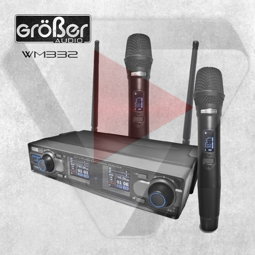 Microfono Uhf Doble Inalambrico Grober Wm332