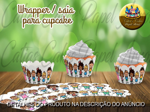  50 Wrappers Saia Para Mini Cupcake Crianças
