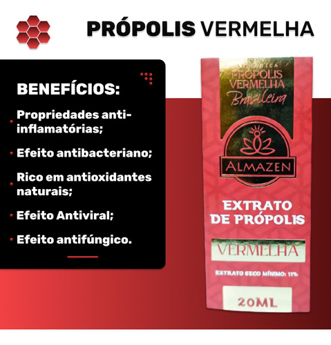 Extrato De Propolis Vermelho 20ml - Almazem