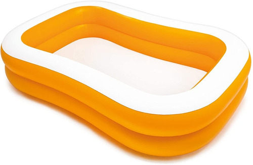Imagen 1 de 3 de Alberca inflable rectangular Intex 57181 de 229cm x 152cm x 48cm 600L naranja y blanca caja