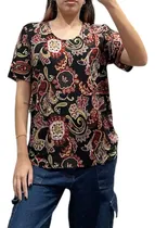 Comprar Remera Estampada Seda Fria Mujer Manga Japonesa Tallespecial