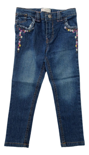 Vaquero Jeans Alicrado De Niña , Talle 2/3 !!!