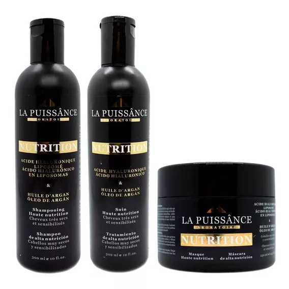 La Puissance Argan Shampoo Enjuague Máscara Secos Local