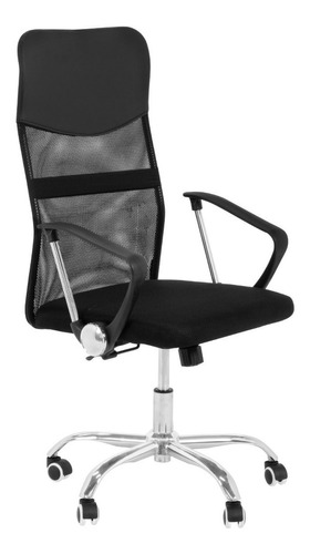 Silla de escritorio Onof SOER ergonómica  negra con tapizado de mesh