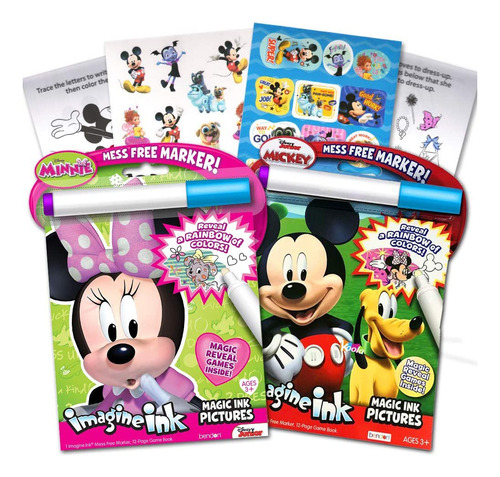 Disney Minnie Y Mickey Mouse Imagine Ink Book Bundle Con Más