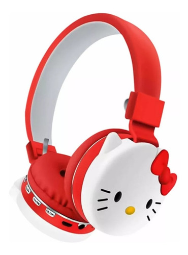 Audífonos Hello Kitty Bluetooth Ah-806d Diadema Rosa O Rojo