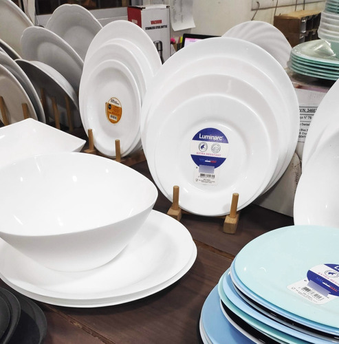 Plato Postre Luminarc Everyday Vidrio Blanco Templado 19x6cm