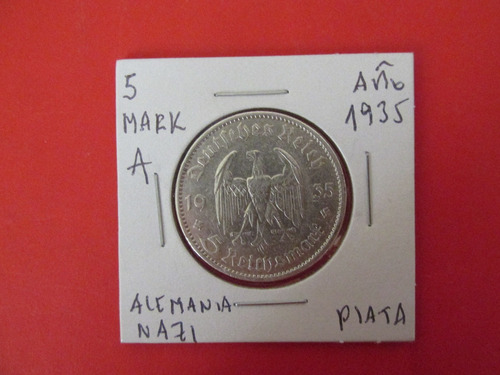  Gran Moneda Alemania  5 Mark De Plata Tercer Reich Año 1935