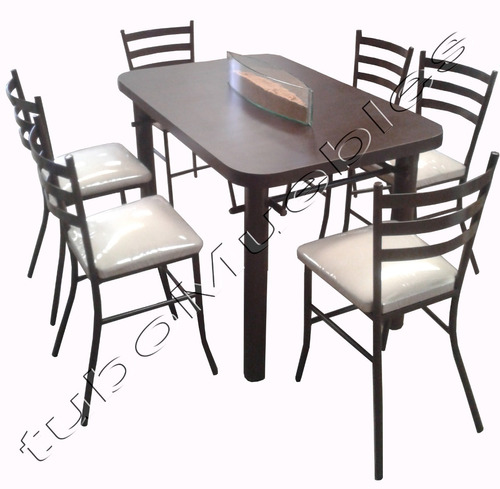 Juego De Comedor Rectangular Para 6 Personas Hogar/comercio