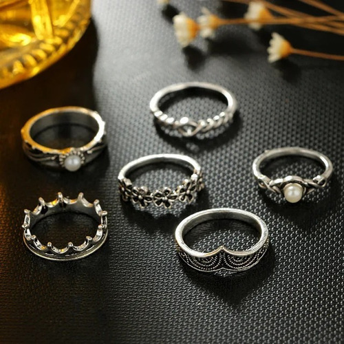 Set Conjunto Anillos Estrella Vintage