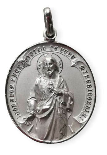 Medalla Plata 925 Sagrado Corazón Jesús #1310