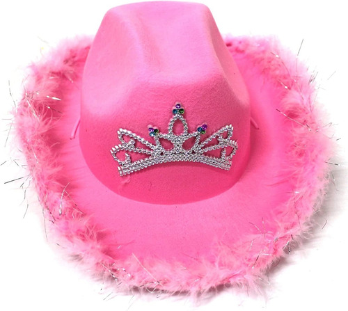 Sombrero  Cowboy Rosa  Y Blanco Para Fiestas!