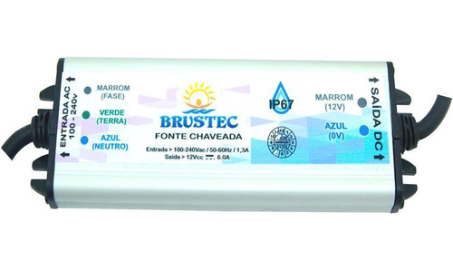 Fonte Chaveada Blindada 36w Refletor Led Piscina - Brustec