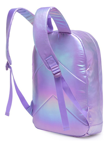 Mochila Bolsa Reforçada Notebook Escolar Viagem Universidade Cor Lilás Desenho Do Tecido Lisa