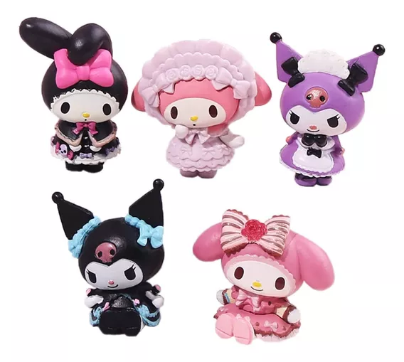 Set 5 Figuras Sanrio Kuromi Y Melody Juguete Anime Colección