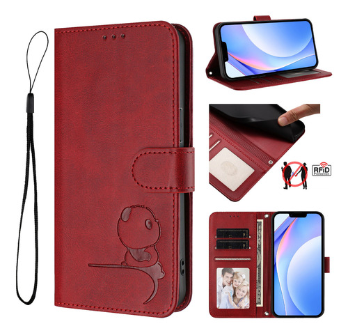 Funda Tipo Cartera Con Temática De Panda Para Cubot Note 40/p50/a10/a20/a30/max 5, Cierre Magnético, 3 Ranuras Para Tarjetas, A Prueba De Golpes