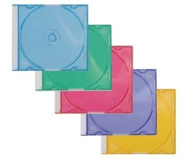 Imagen 1 de 4 de Cajas Acrilica Mini Cd Slim Tray Color X 100u Colores Surtds