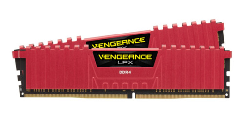 Imagen 1 de 4 de Memoria RAM Vengeance LPX gamer color rojo  16GB 2 Corsair CMK16GX4M2B3200C16
