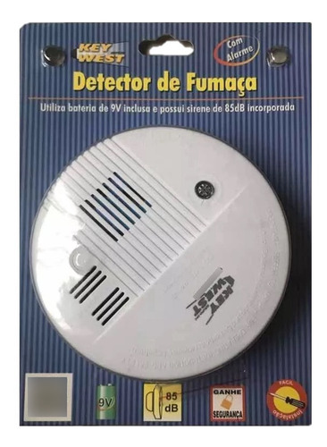 Detector De Fumaça Com Alarme 9 Volts Dni 6915