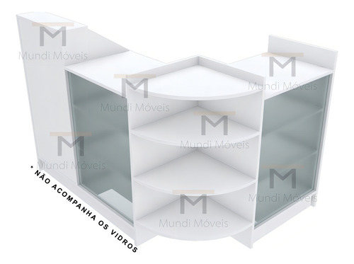Balcão Vitrine Caixa Mdf M205.2021.b (loja, Caixa, Comércio) Cor Branco
