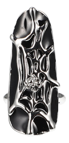 Anillo De Uñas Gothic Nail Tip Spider Para Manicura