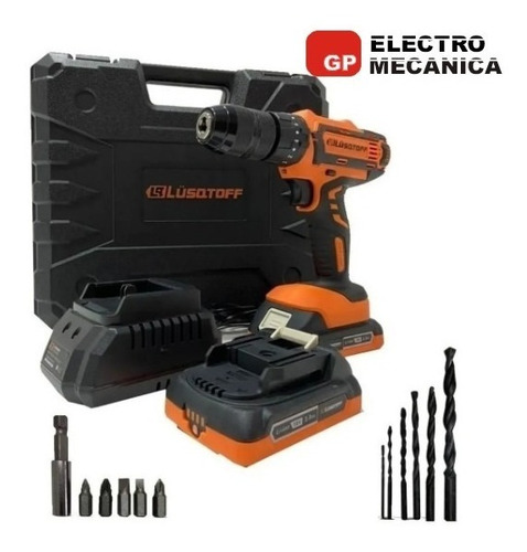 Imagen 2 de 8 de Taladro Atornillador Percutor Lusqtoff 18v 2 Bater Atl18-9b
