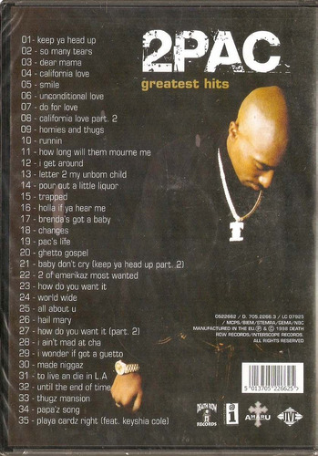 Dvd 2pac Greatest Hits Lacrado 35 Clipes Lacrado Raridade