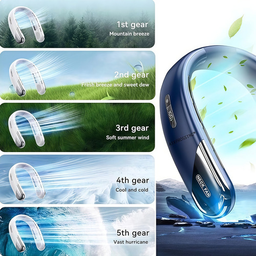 Nana Ventilador De Cuello Usb 5 Modos Con Porcelana De Hielo