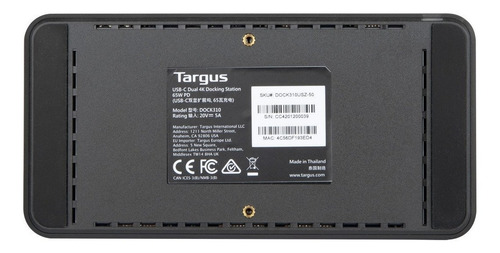 Imagen 5 de 10 de Dock Targus Dock310usz Usb-c Dv4k 65w Dist Oficial Palermo