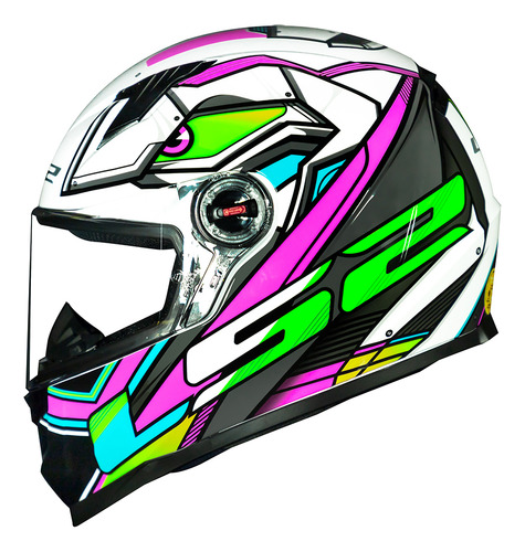 Ls2 Capacete Ff358 Xdron Rosa Brilhante Moto