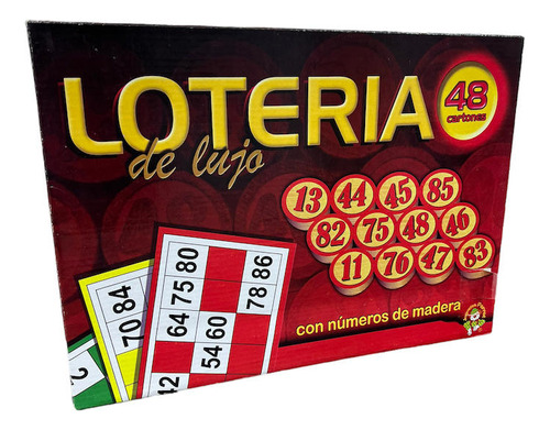 Juego Loteria De Lujo | Lota Bingo Clasico Numeros De Madera