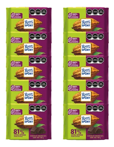 comprar Chocolate Amargo Ritter Sport Con 81% Cacao 10pz De 100g C\u002Fu