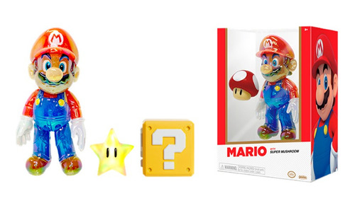 Super Mario Bros Poder Estelar Mario Gold Figura De 10 Cm 