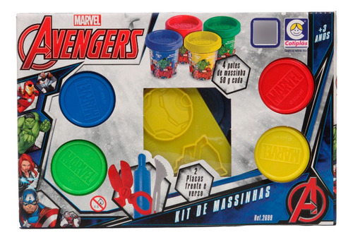 Kit Massa Modelar Marvel Avengers Plaquinhas 2699 Cotiplás