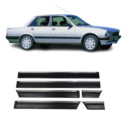 Peugeot 505 Gamma 1994 Baguetas Lat Negras C/ Vira Plateada