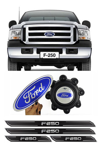 Adesivos F-250 4p Emblema Frontal Calotas Soleira Protetora