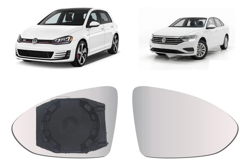 Lente Espelho Retrovisor C/ Base Golf 16 17 18 Jetta 18/...