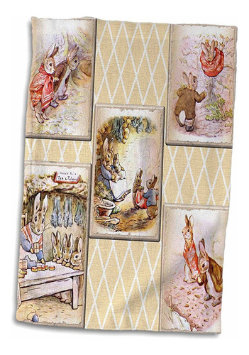 3d Rose Peter Rabbit Vintage Collage Artstories Toalla ...