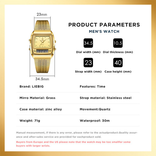 Reloj Liebig Digita Digital De Cuarzo Con Brazalete De Acero