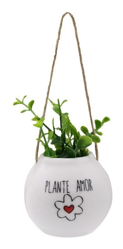 Mini Vaso Bolinha Plante Amor De Porcelana