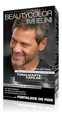 Kit Tinte Beautycolor  Beautycolor men Tonalizante capilar tom cinza natural para cabelo