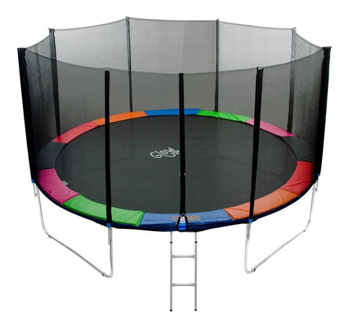 Cama elástica GlowUp R3329 con diámetro de 3.66 m con ancho de 366 cm y largo de 366 cm, color de la lona negra