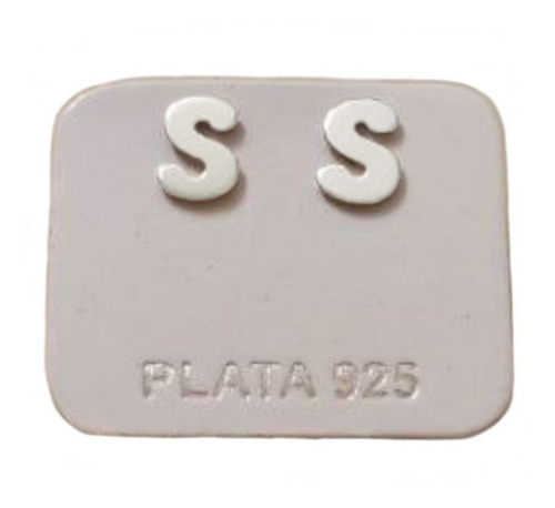 Par Aros 1 Inicial Plata 925 Letras Numeros Identidad