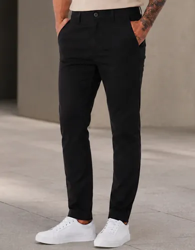Calça Sarja Masculina Social Slim Elastano Bolso Embutido Sarja Preta 44