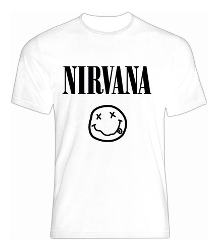 Polera Nirvana Rock Logo Smile - Serigrafía