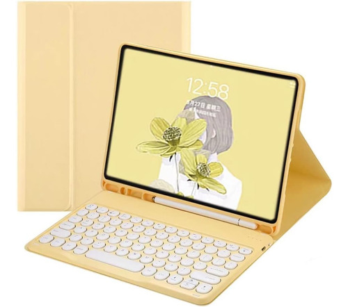 Funda Con Teclado Marca Qiyibocase/ Para iPad 7.9  / Yellow