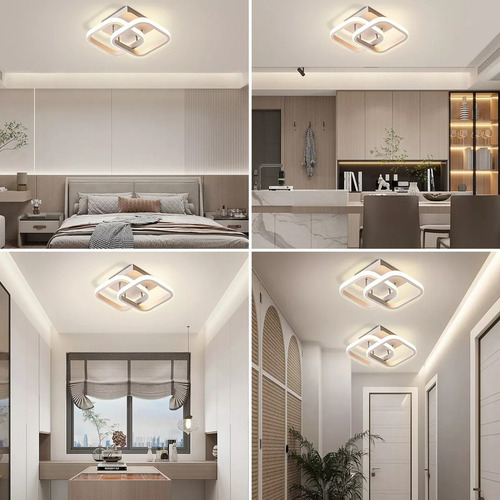 C Luminária Modernos Plafon Led Embutir Quarto Duplo