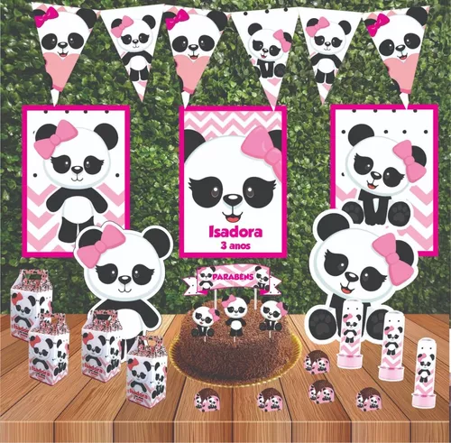 Panda Azul Personalizados para Festa Infantil Totalmente Grátis