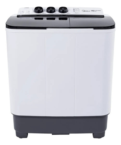 Lavadora Semiautomática Midea Doble Tina 11 Kg Twin Force Pulsator Color Blanco