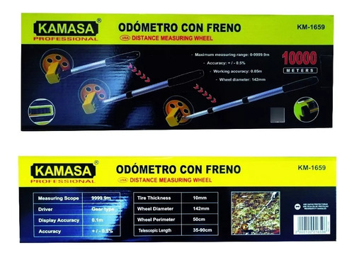 Odómetro / Rueda Medición Análogo Extensible Mango Aluminio